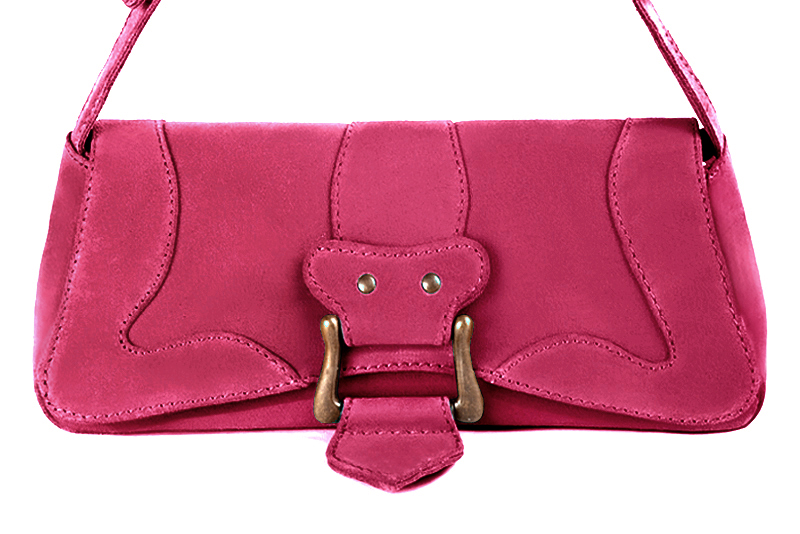 Dress small handbag in fuchsia pink leather - Profile view